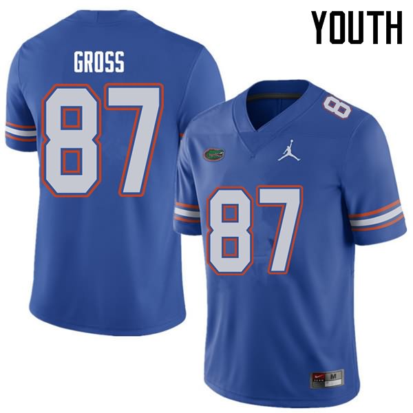 NCAA Florida Gators Dennis Gross Youth #87 Jordan Brand Royal Stitched Authentic College Football Jersey OLN3364OE
